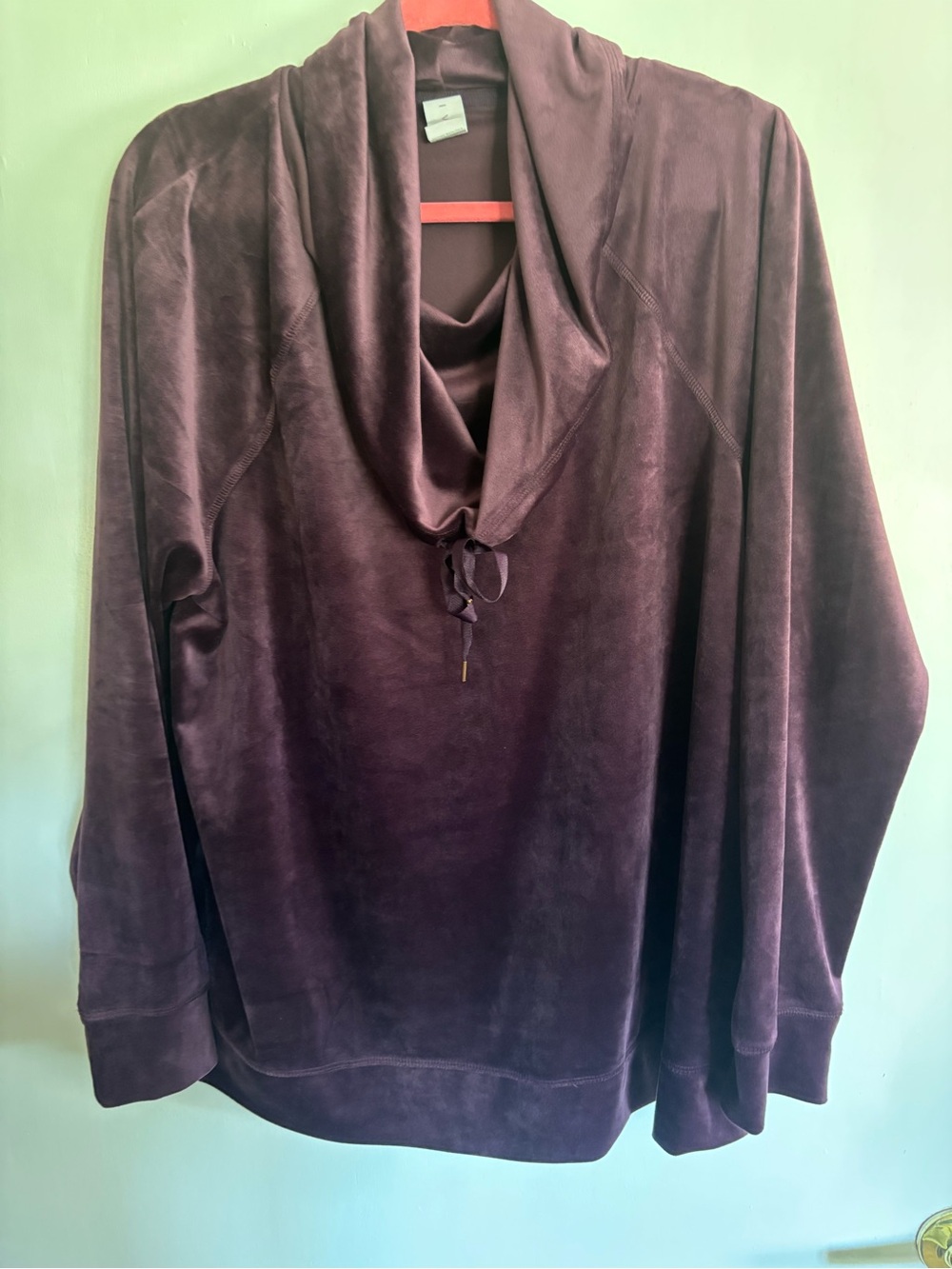 Lane Bryant Livi Burgundy Plush Cowl Neck Pullover